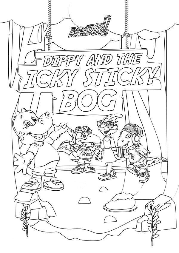 Dippy and the Icky Sticky Bog Colour In Sheet